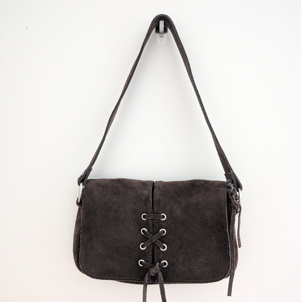 Elegant Brown Suede Shoulder Bag